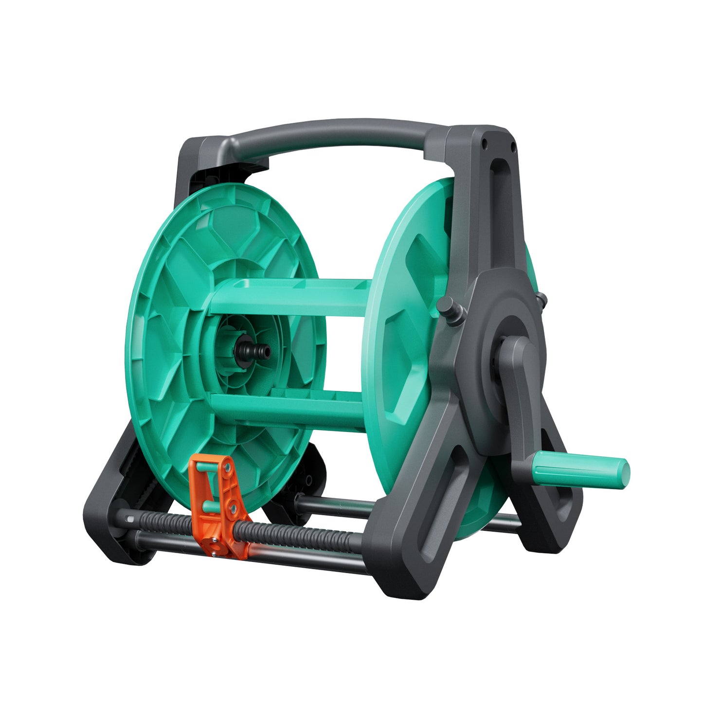 Garden Hose Reel with 100 ft of 1/2" Hose,Upgraded Portable Hose Reel Cart Tools with 10 Spray Patterns Nozzle, Wall Mounted Water Hose Reel with Built-In Hose Guide & Quick Connect, for Lawn Outside