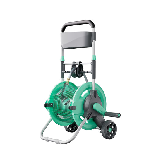 Garden Hose Reel Cart，Hold Up to 150 Ft of 1/2" Hose，Water Hose Carts Tools With Built-In Hose Guide, Storage Basket And Wheels, Mobile Hose Reel Cart For Outside Garden Lawn Yard